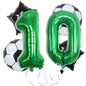Green Digital Football Foil Balloon Set Birthday Party Decoration 2Set 32 Inch 17