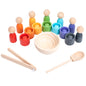Wooden Montessori Toys 7-Color Ball Classification Cup Sorting Toy