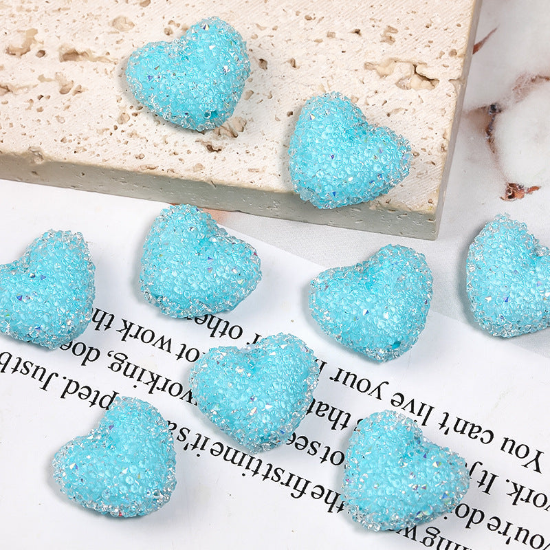 20pcs 20mm Rhinestone Heart Acrylic Beads for Jewelry Making 10