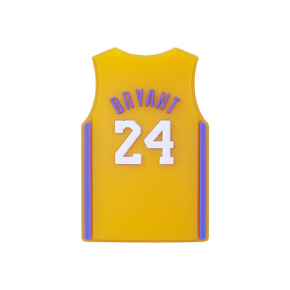 20Pcs Silicone Focal Beads Basketball Jersey Design Flat Shape 6