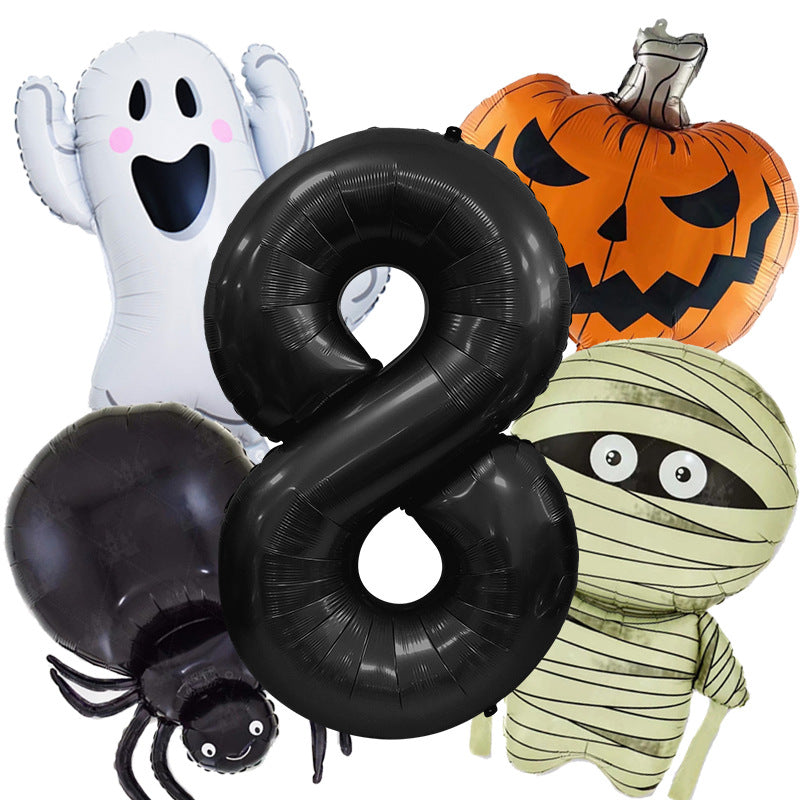 Ghost Pumpkin Spider Foil Balloon Halloween Party Decoration Set 12