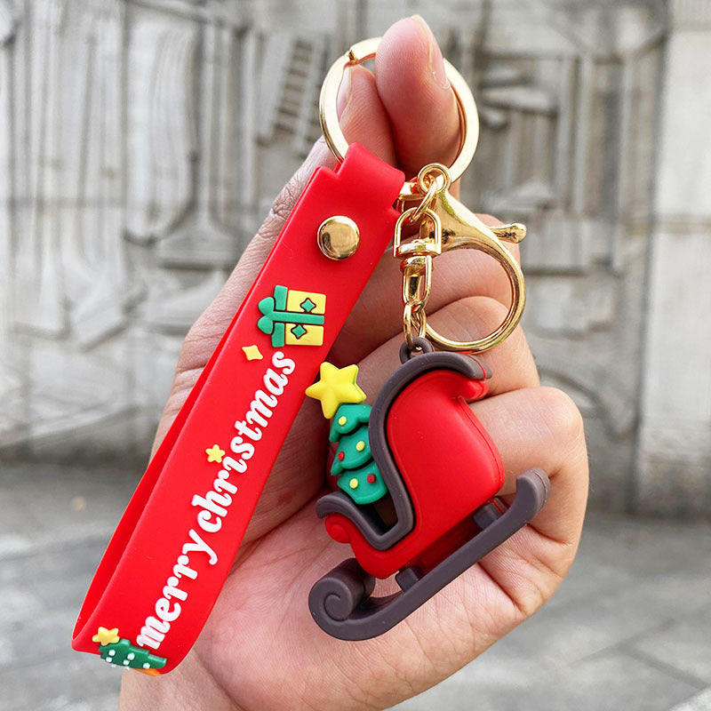 Cartoon Snowman PVC Keychain Christmas Holiday Charm 23