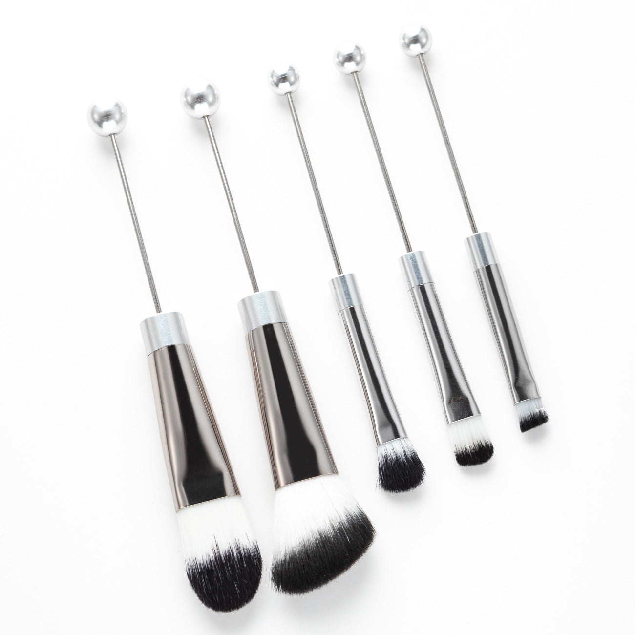 5pcs Beadable Makeup Brush Set Metal DIY Craft Supplies 6