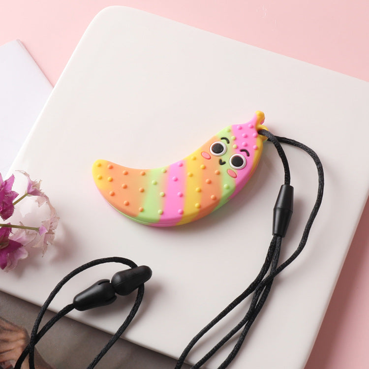 Silicone Sensory Fidget Toy Fruit and Cactus Chew Necklace for Kids 10