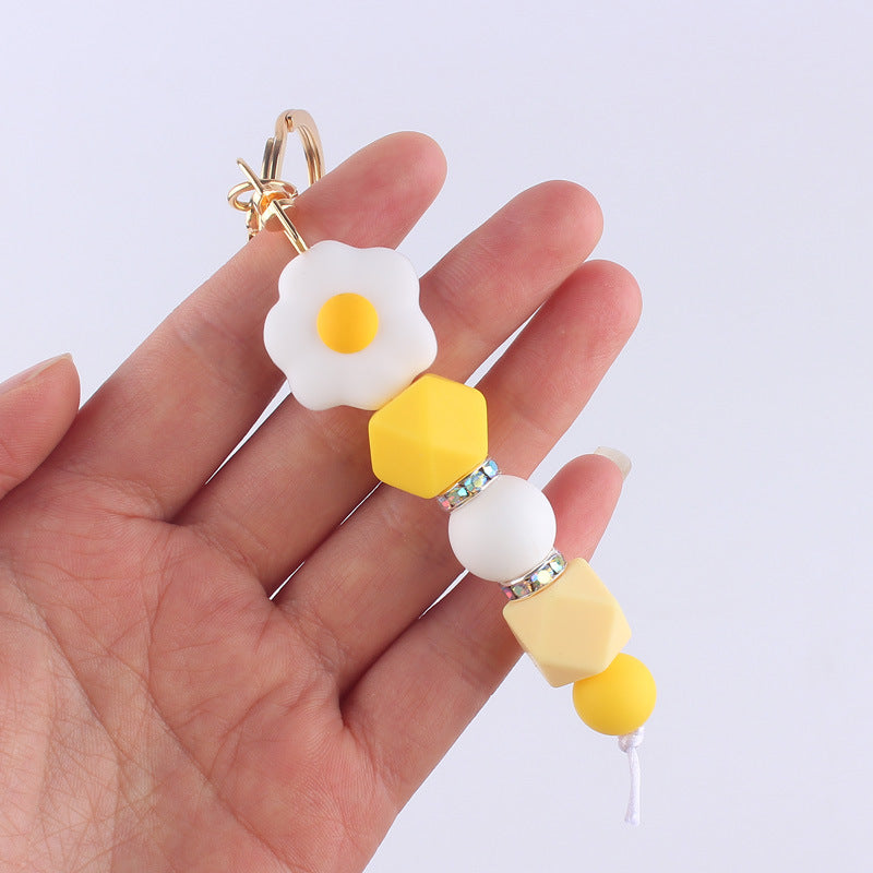 Cartoon Fruit Silicone Bead Keychain Food Charm Variety 4