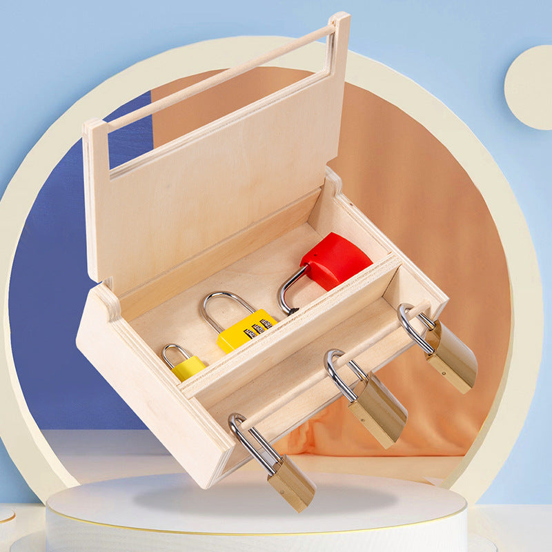 Wooden Unlock Action Training Montessori Toys for Kids 3