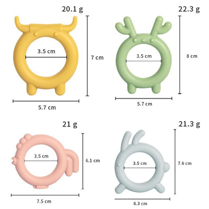 Animal Silicone Teething Toy Wristband for Baby 5 Pack 3
