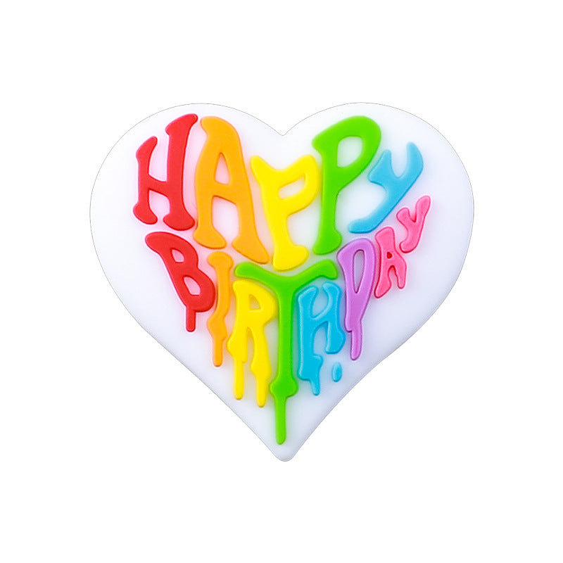 20Pcs Silicone Focal Beads Happy Birthday Party Balloon Cake Heart 6