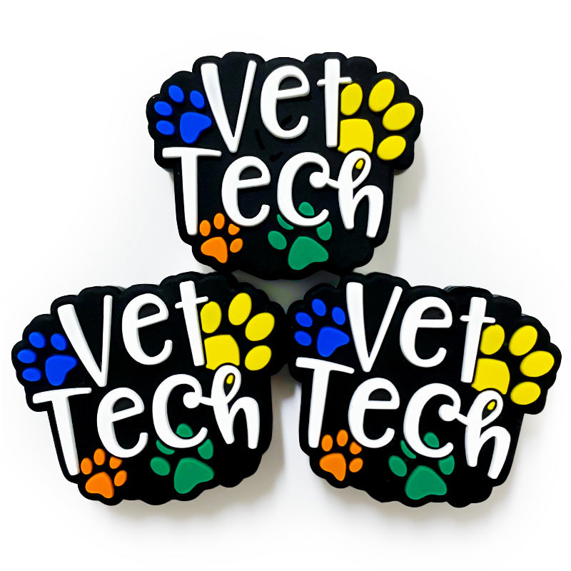 20Pcs Silicone Focal Beads Dog Claws Colored Design 4