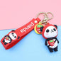 Cartoon Panda Silicone Bead Keychain Cute Animal Charm 6