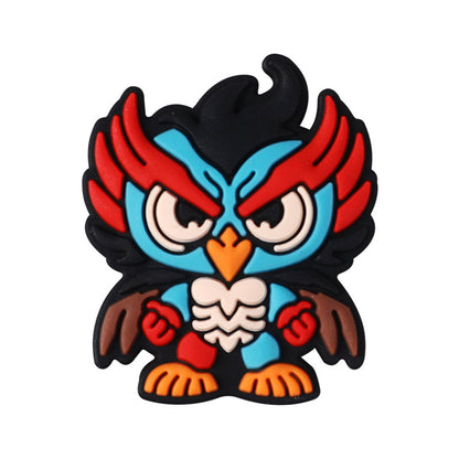 20Pcs Silicone Focal Beads Cartoon Owl Super Hero Front Facing 7