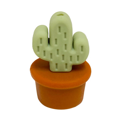 20Pcs Silicone 3D Focal Beads Flowerpot Cactus Fleshy with Colorful Pots 16