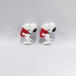 20Pcs Silicone 3D Focal Beads White Dog Holding Red Flower Shell Topper 8