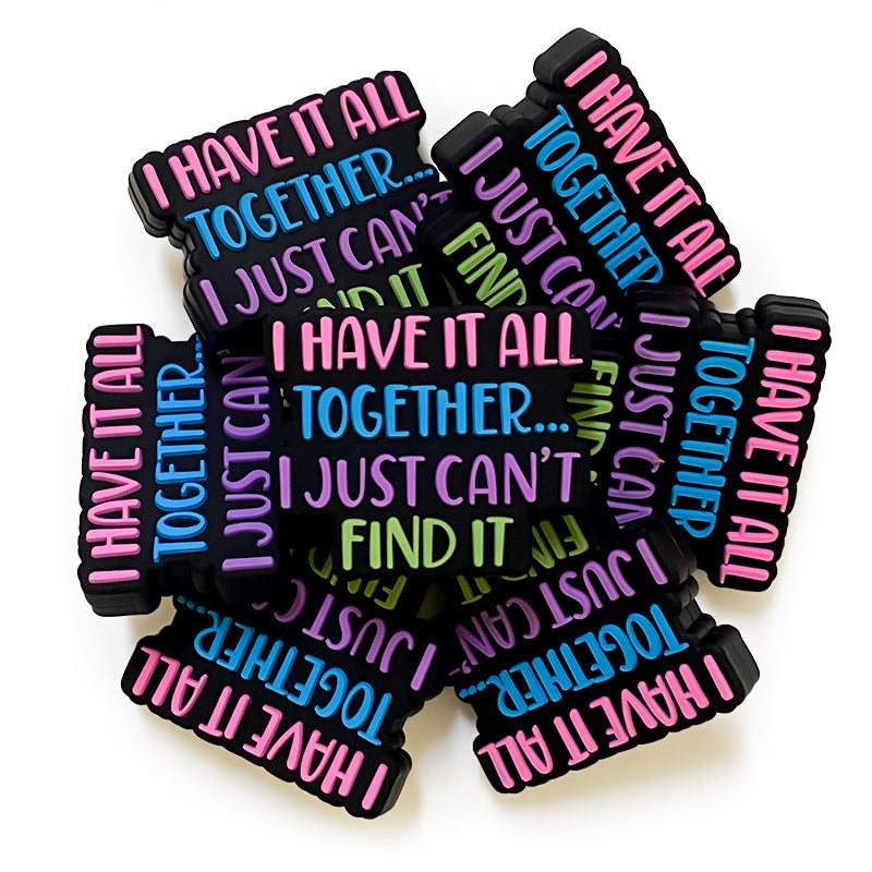 20Pcs Silicone Focal Beads English Short Sentence Color Creative 4