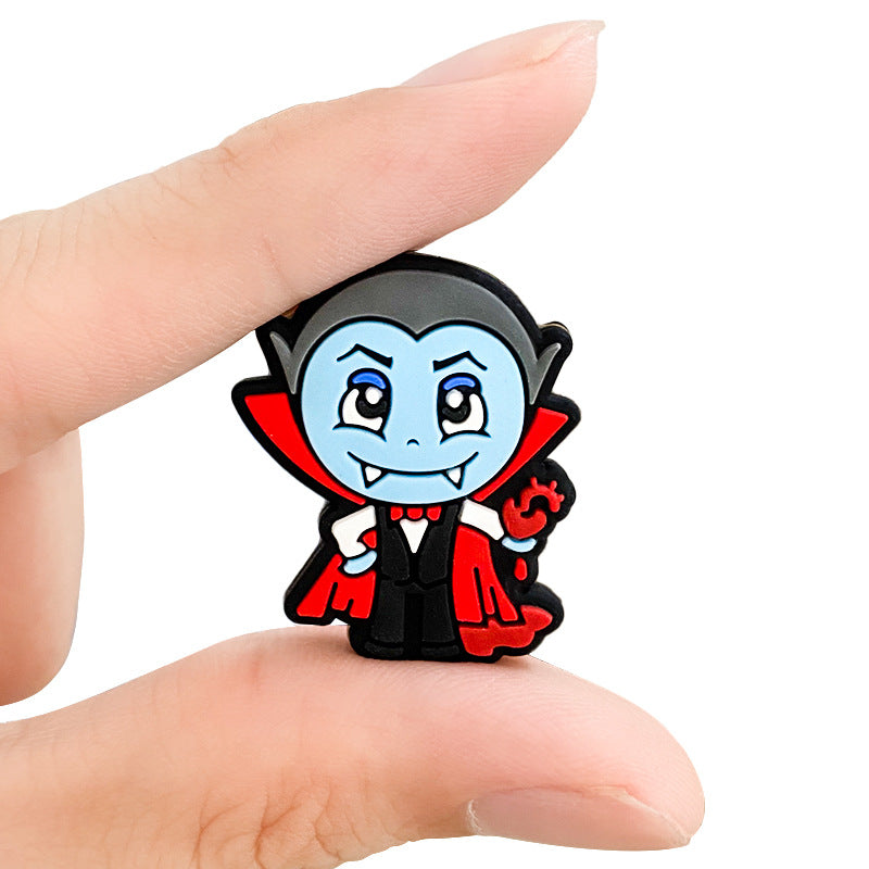 20pcs Silicone Focal Beads Vampire Holding Heart Detail 3