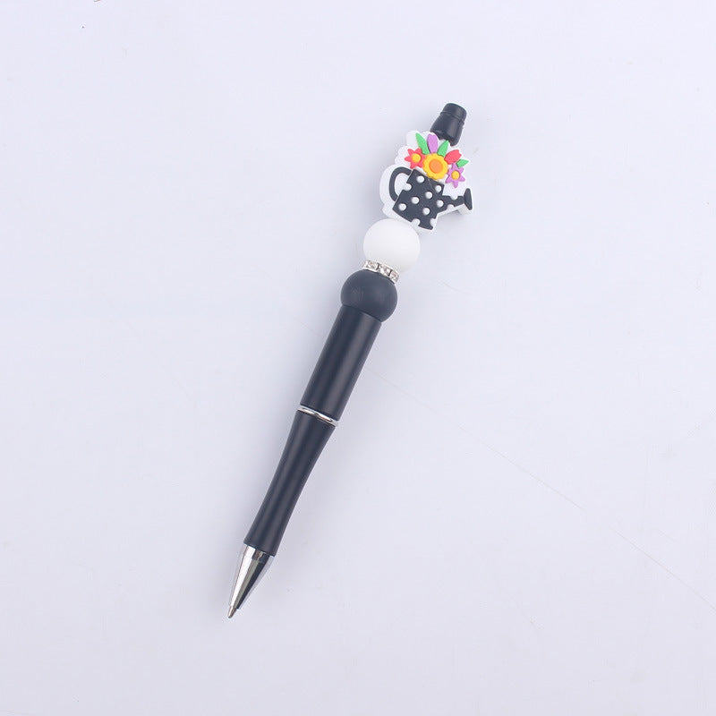 Flower Vase Room Silicone Beaded Pens Colorful Handmade Office Pen 11