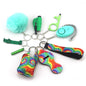 Outdoor Self Defense Alarm Whistle Pompom Keychain 10 Pack 8