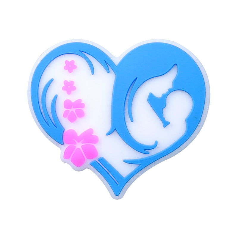 20pcs Silicone Focal Beads Mother's Day Heart and Envelope Designs 8