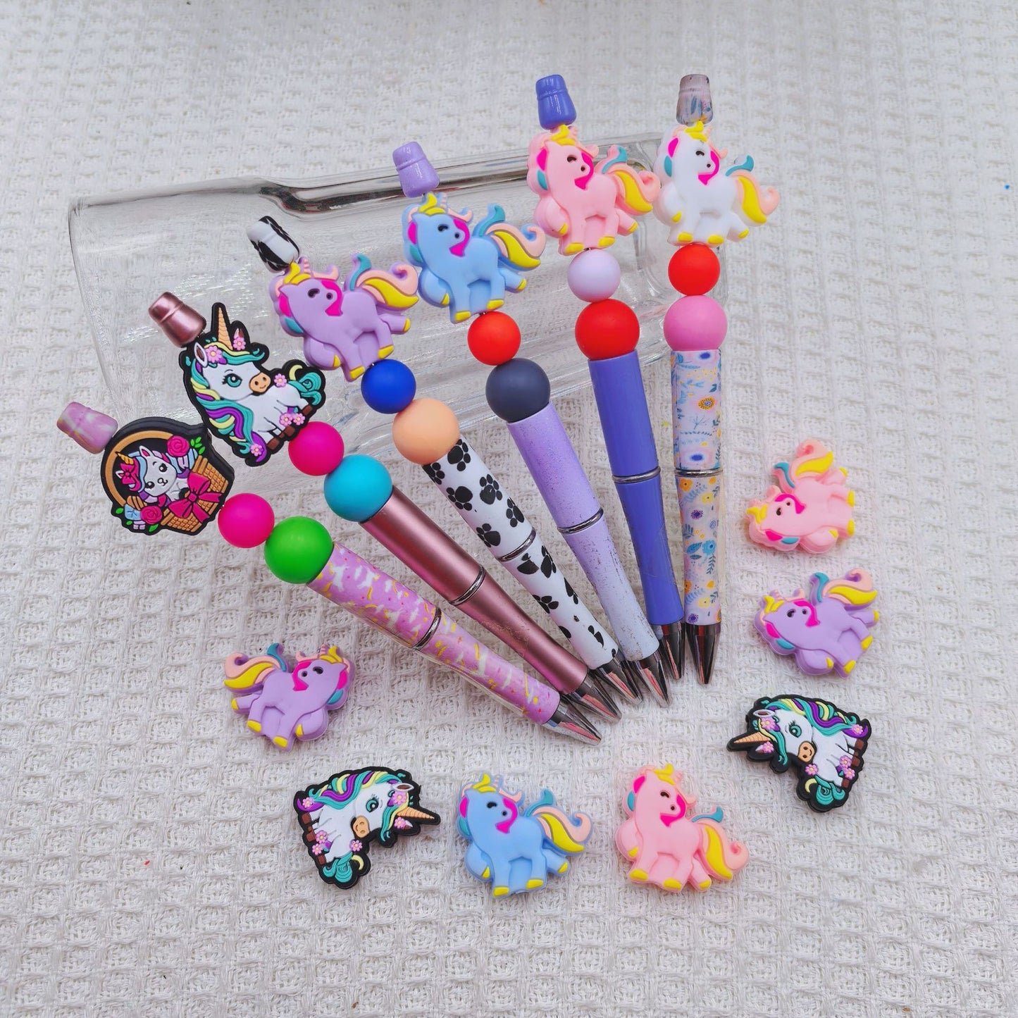 20Pcs Silicone Focal Beads Colorful Unicorn Sitting Pose 4