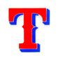 20Pcs Silicone Focal Beads English Letter T Red Blue Outline 6