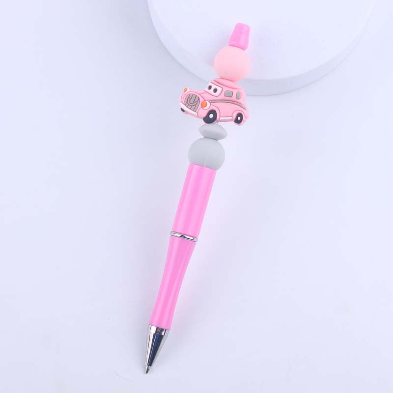Cartoon Car Silicone Beaded Pens Handmade Office School Supplies Gift 7