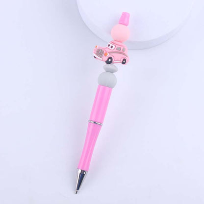 Cartoon Car Silicone Beaded Pens Handmade Office School Supplies Gift 7