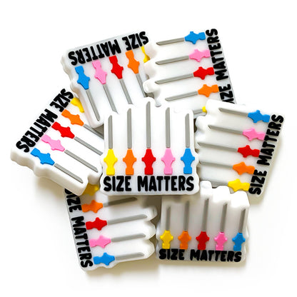 20pcs Silicone Focal Beads Thermometer Size Matters Text Detail