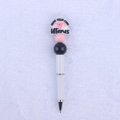 Cartoon Pattern Silicone Beaded Pens Ballpoint Pen DIY Craft Supplies 4