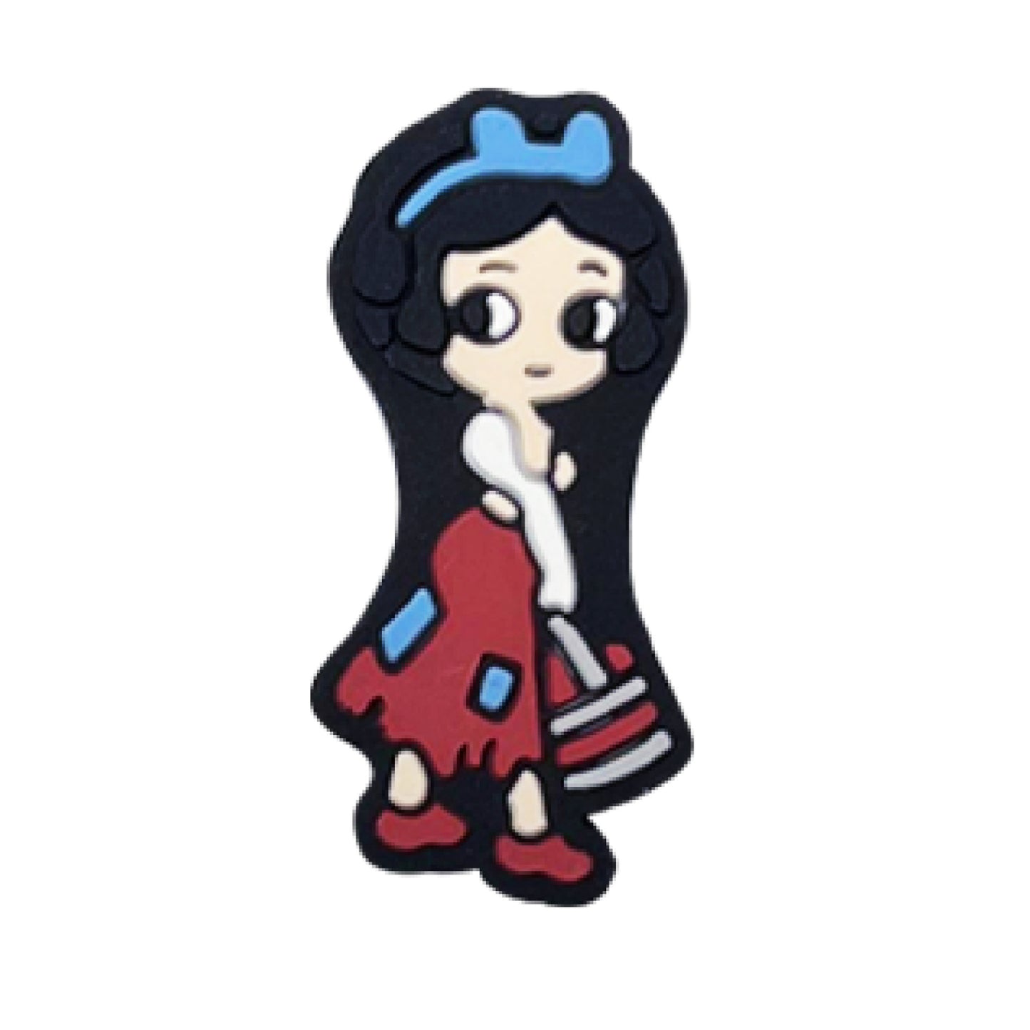 Silicone Focal Beads Cartoon Princess Sitting Pose 6