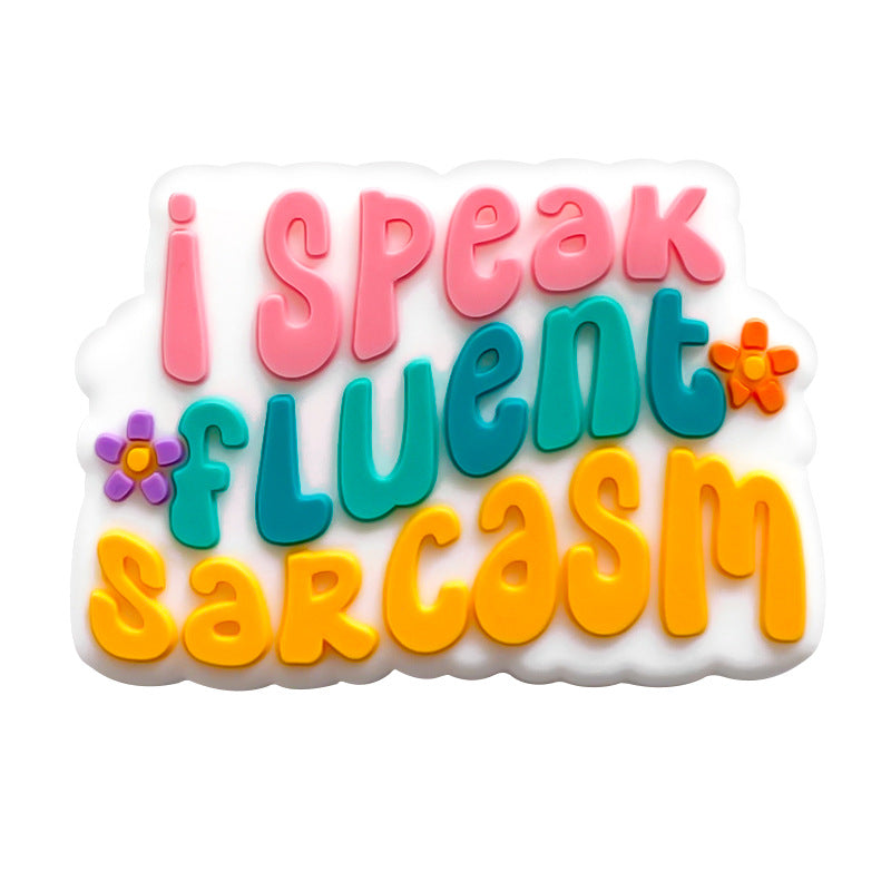 20Pcs Silicone Focal Beads I Speak Fluent Sarcasm With Printed Text 6