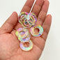 32x29mm Transparent Heart Square Rectangular Angel Ring Acrylic Beads 6