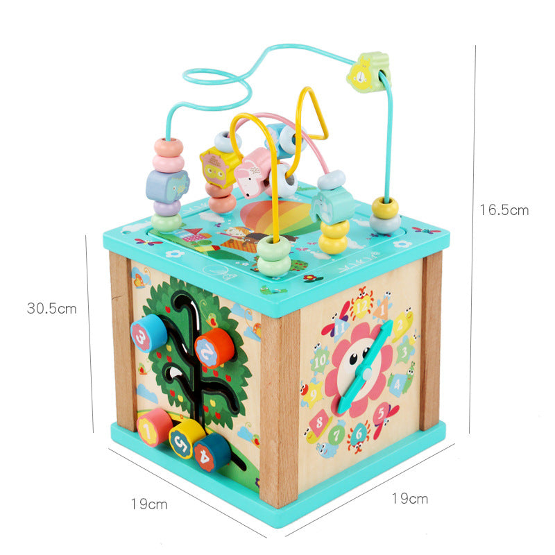 Wooden Four-Sided Bead Maze Educational Toy for Toddlers