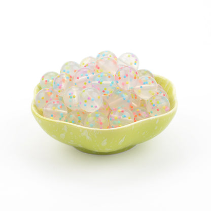 20pcs 9-19mm Transparent Color Dots Hexagon Silicone Beads 2