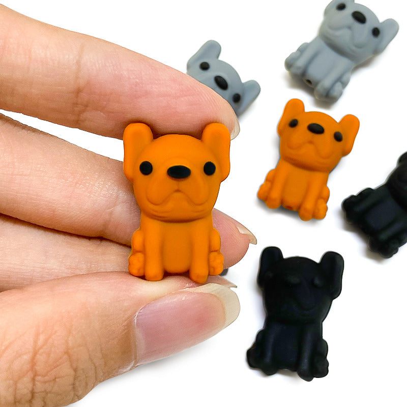20Pcs Silicone 3D Focal Beads Puppy Sitting Pose 5