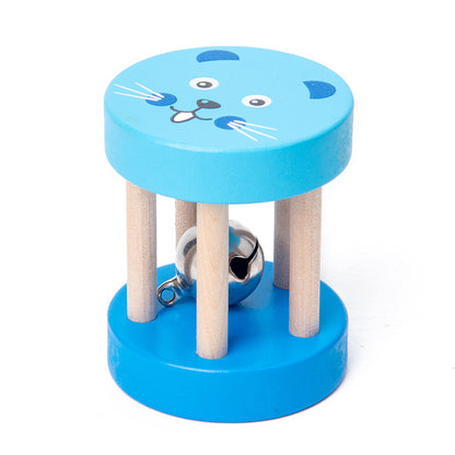 Wooden Rattle Musical Instrument Cage Bell Early Educational Toy 7