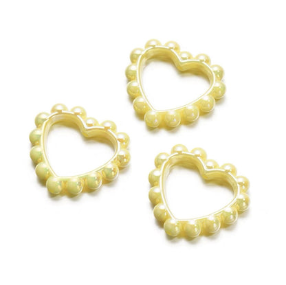 10Pcs 39x43mm Solid Color Plated Love Circle Acrylic Beads 13