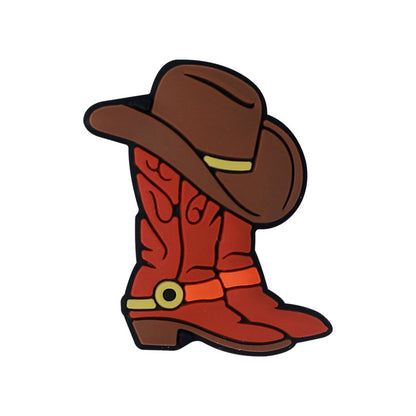 20Pcs Silicone Focal Beads Hat Cowboy Boots Design 7