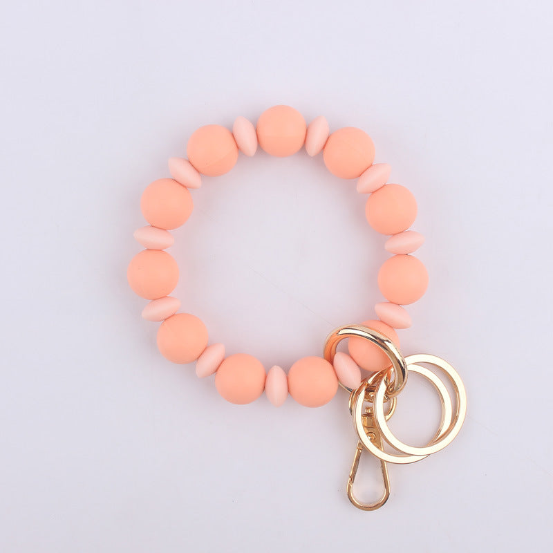 Spacer Beads Silicone Bead Wristlet Keychain 10