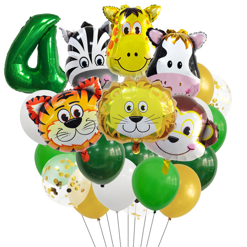 Jungle Animals Foil Balloon Set Birthday Party Decoration 4