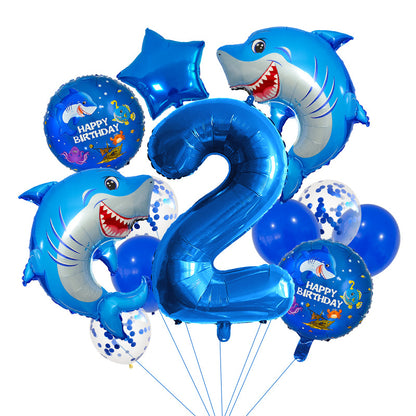 Ocean Shark Foil Balloon Set Kids Birthday Party Decoration 4