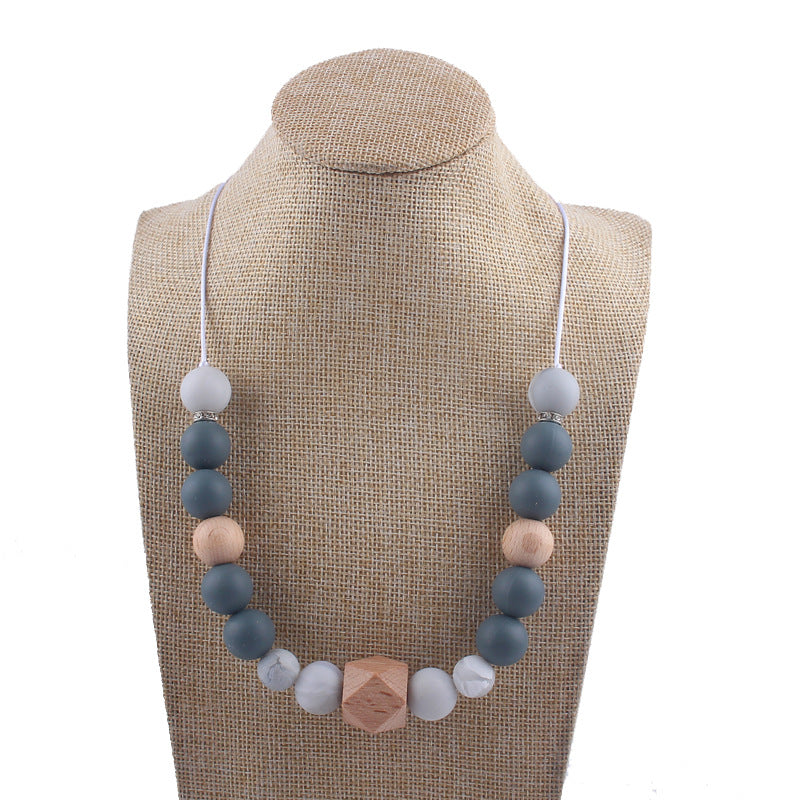 Octagon Silicone Bead Necklace Adjustable Perimeter 61-70cm 10