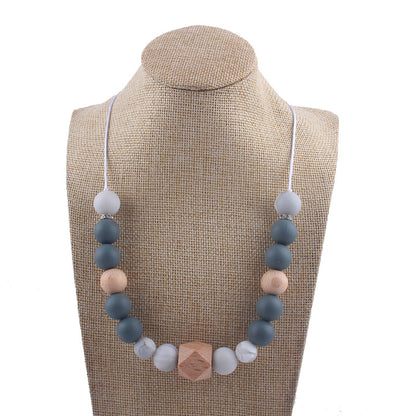 Octagon Silicone Bead Necklace Adjustable Perimeter 61-70cm 10