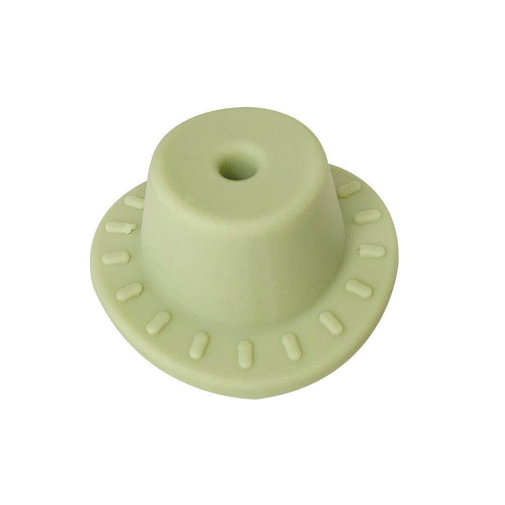 20pcs Silicone Focal Beads Hats Round Brim Design 14