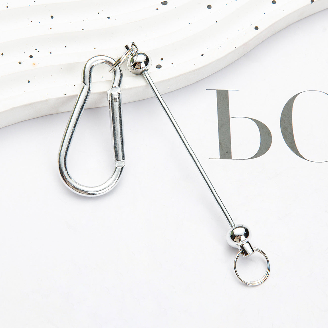 Beadable Carabiner Keychain Metal DIY Craft Supplies 5.4g 8