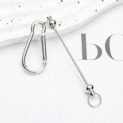 Beadable Carabiner Keychain Metal DIY Craft Supplies 5.4g 8