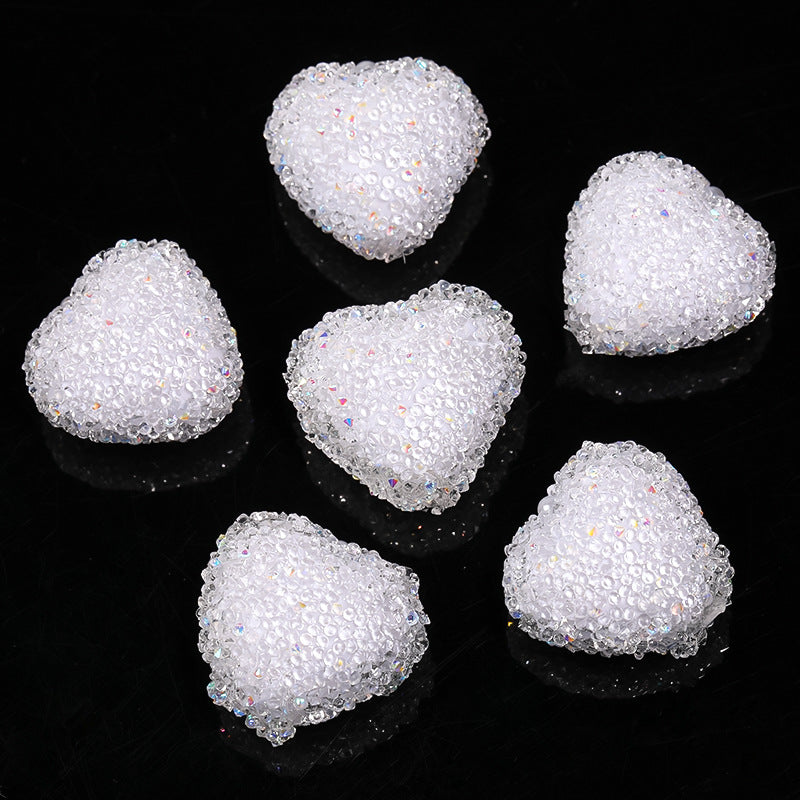 20pcs 20mm Rhinestone Heart Acrylic Beads for Jewelry Making 19