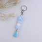 Flower Silicone Bead Keychain with Tassel Charm Accessory 7