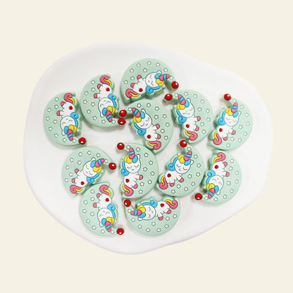 Silicone Focal Beads Unicorn Moon with Star Detail 6