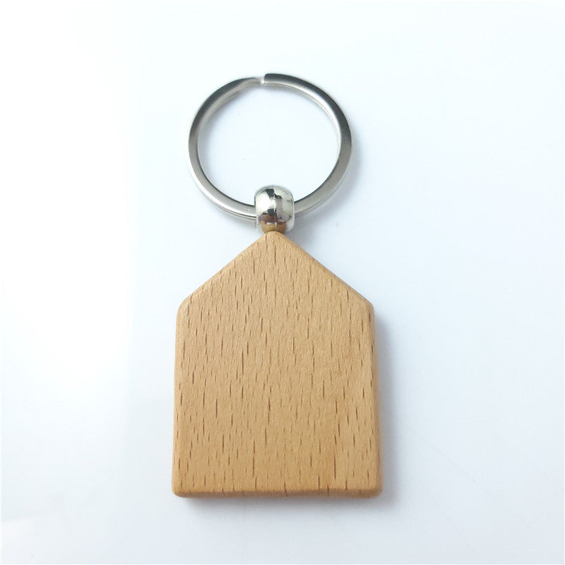 Wooden Beech Wood Keychain Blank Various Shapes for DIY 11
