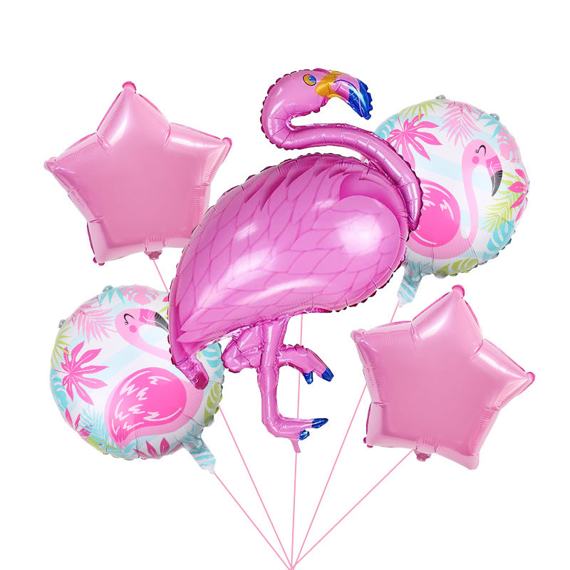 Rainforest Theme Flamingo Pineapple Foil Balloon Set Party Decoration 6